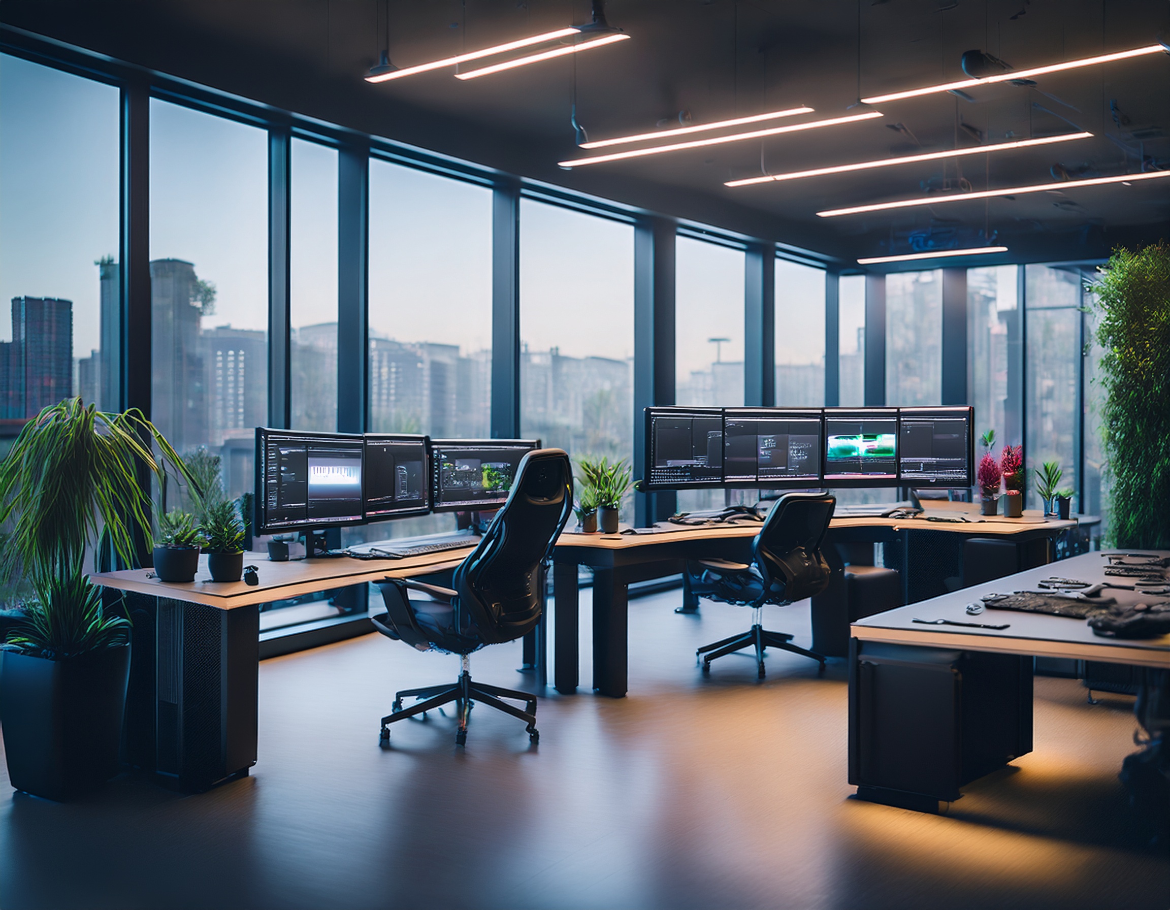 Moderne Büroumgebung mit Mitarbeitern bei der Arbeit