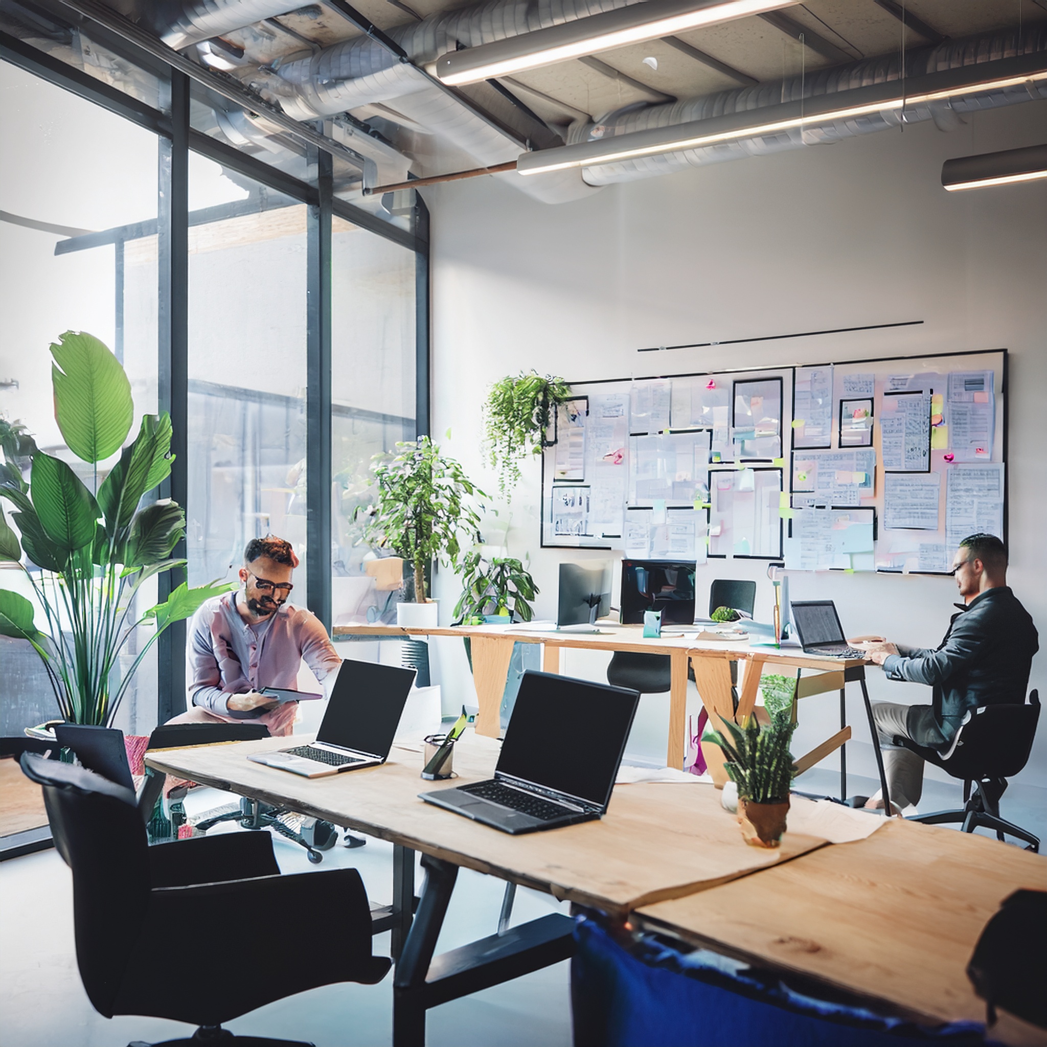 Moderne Büroumgebung mit Team bei der Arbeit